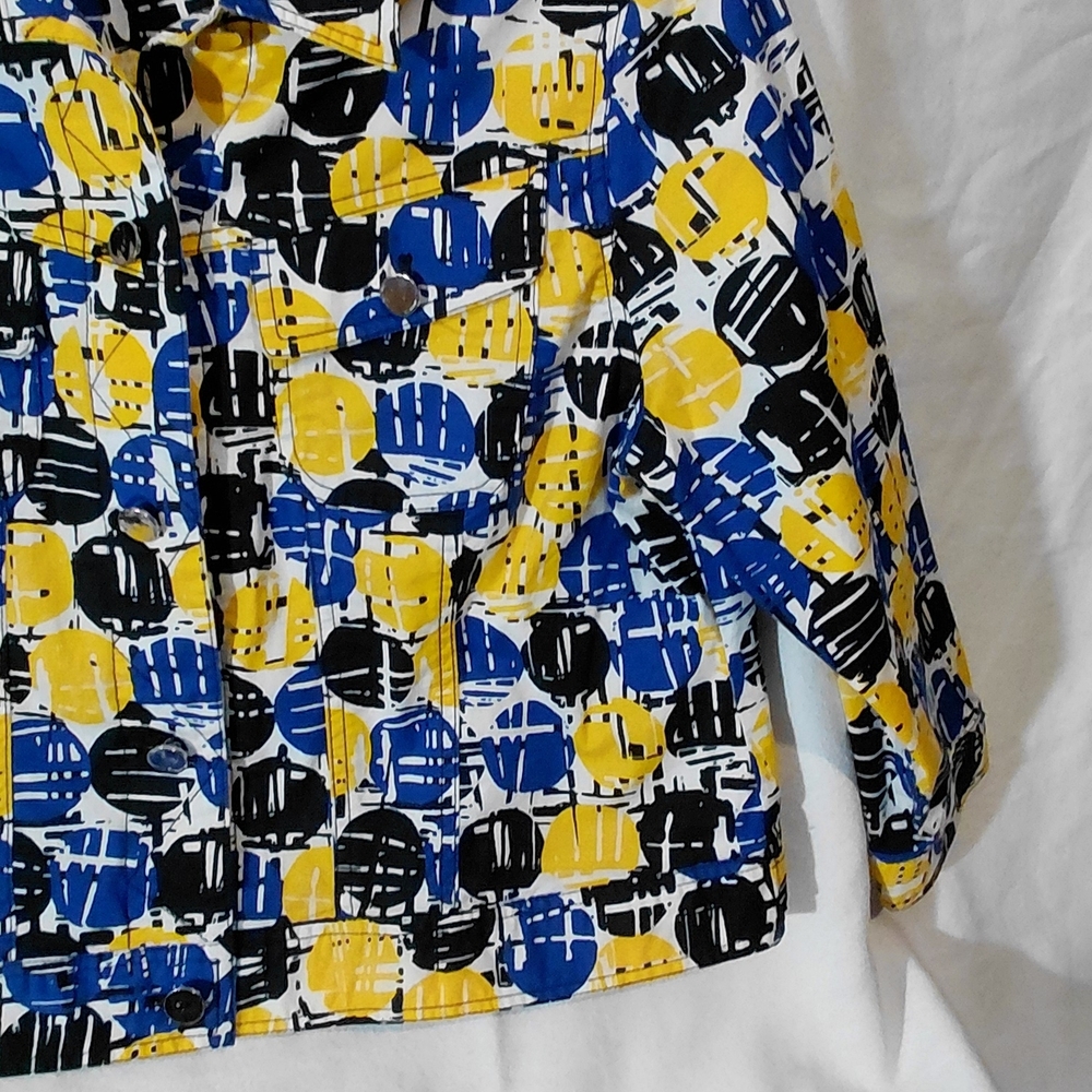 Ruby Rd. Navy and Mustard Geometric Jacket - Picture 9 of 10